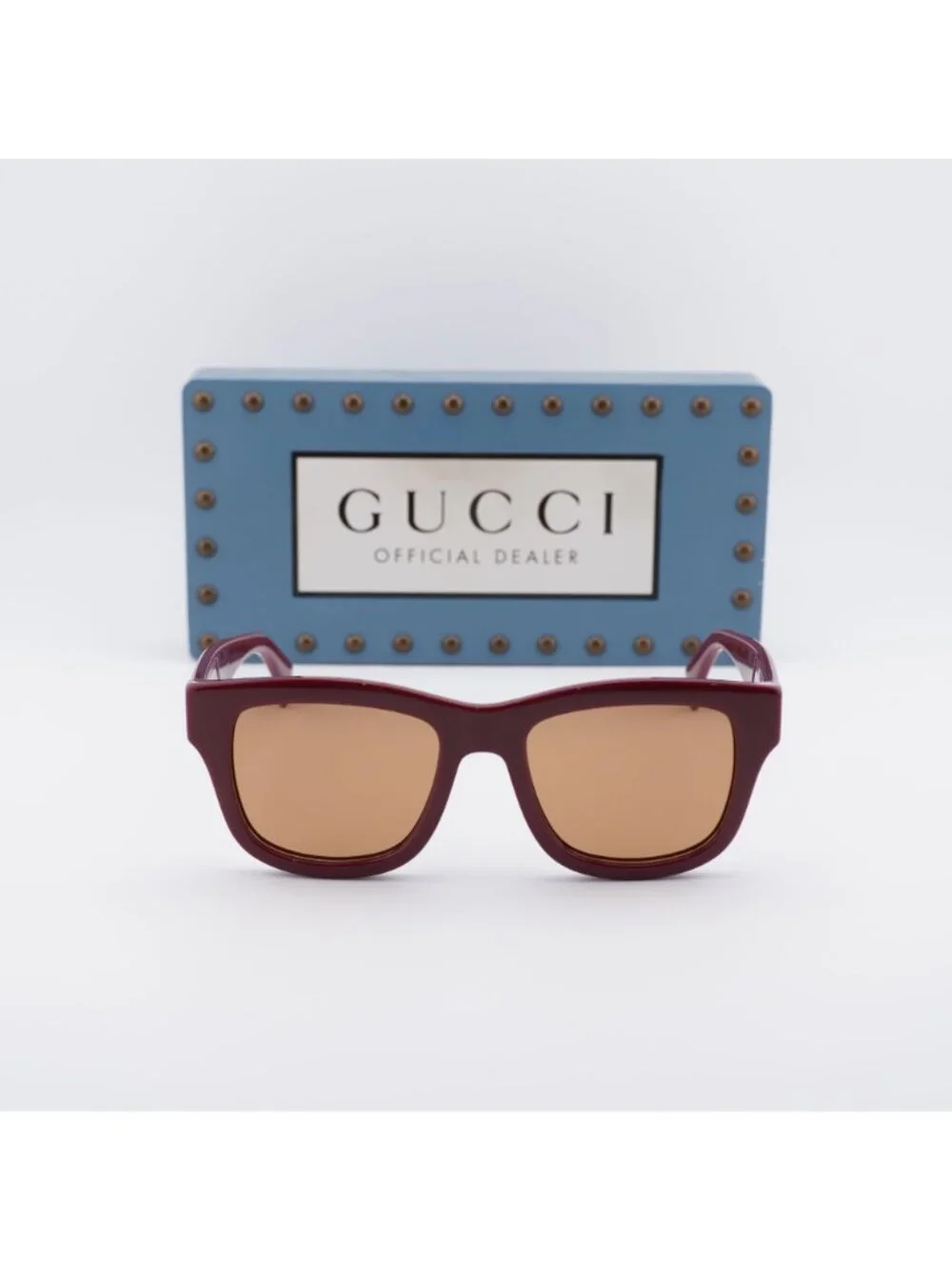 Gucci GG1135S 003 Square Sunglasses - Burgundy / Brown